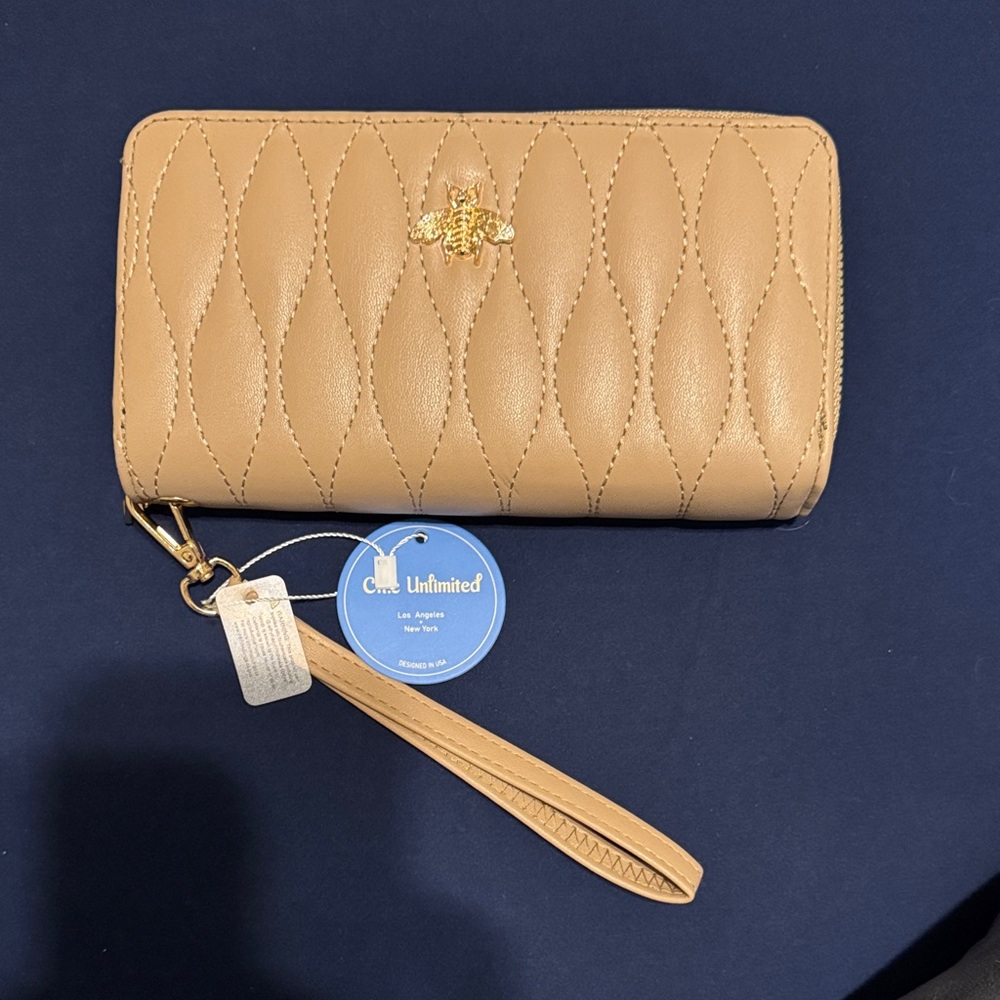 Tan Wristlet Clutch